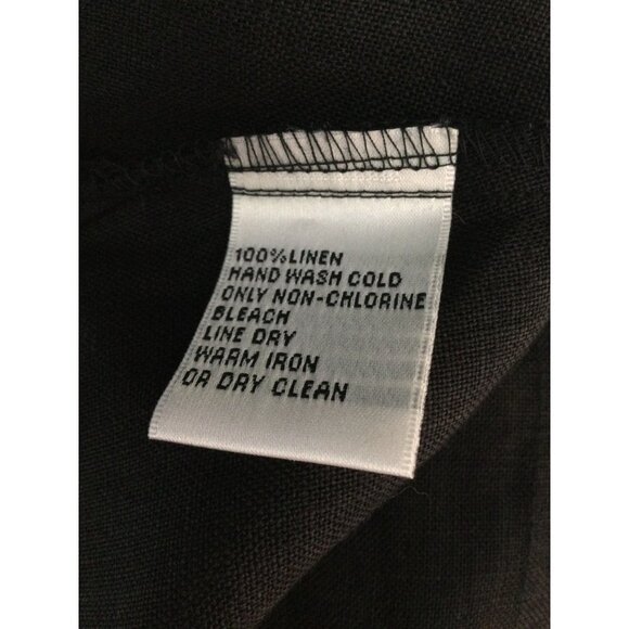 Talbots Womens Irish Linen Button Front Jacket Collared Long Sleeve Black Size 6 - Picture 5 of 5